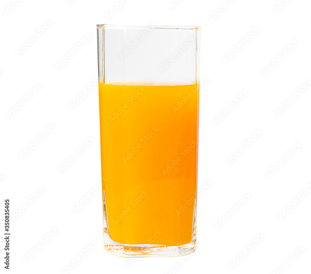 Orange juice in tall grass isolate on white background with clipping path. Orange juice in tall grass isolate on white background with clipping path.