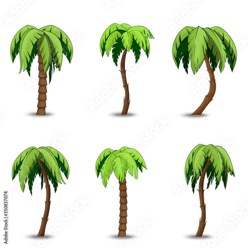 Palm trees clip art vector set