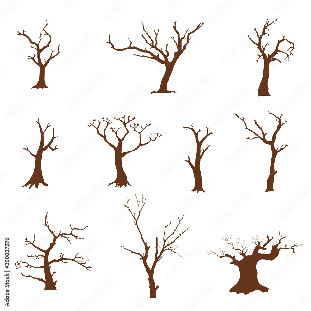 Vector Set of Silhouettes of Trees Vector Set of Silhouettes of Trees