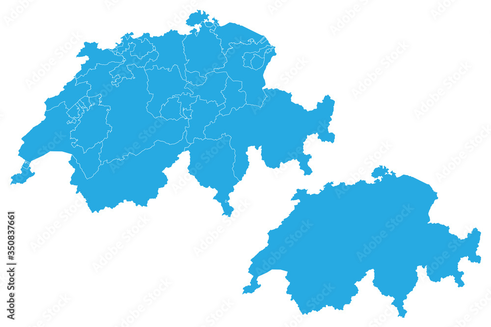 Map - Switzerland Couple Set , Map of Switzerland,Vector illustration eps 10. Map - Switzerland Couple Set , Map of Switzerland,Vector illustration eps 10.
