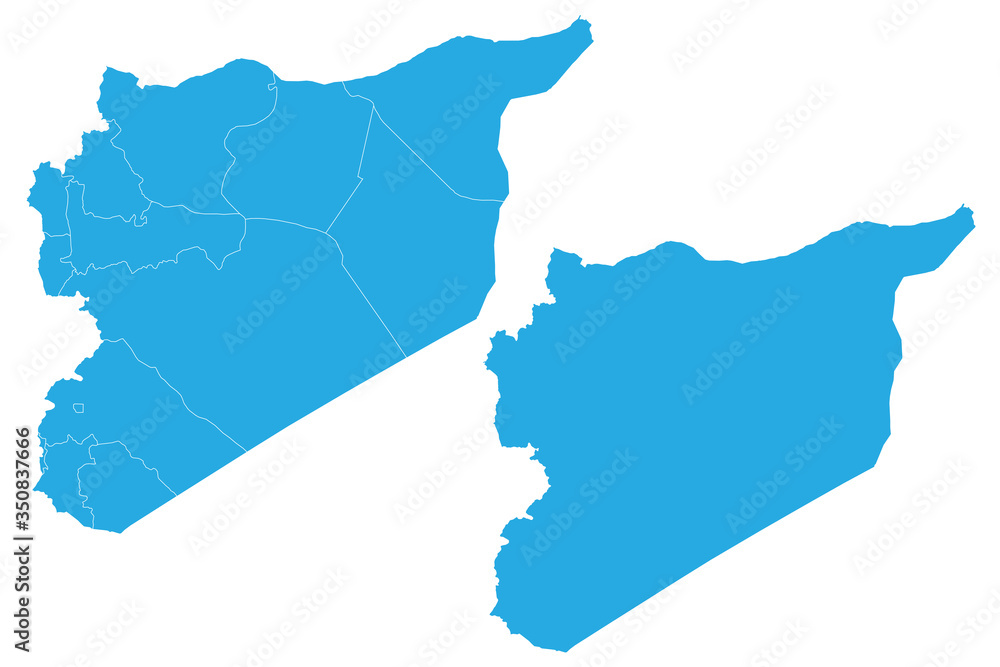 Map - Syria Couple Set , Map of Syria,Vector illustration eps 10.