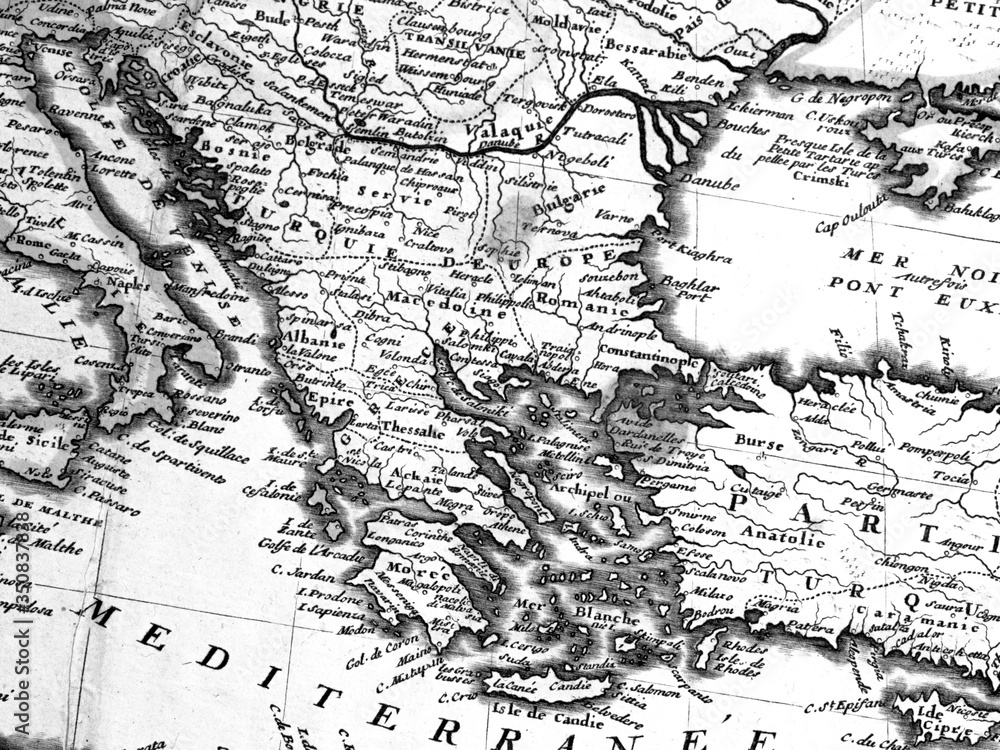 アンティークの世界地図　ギリシャ