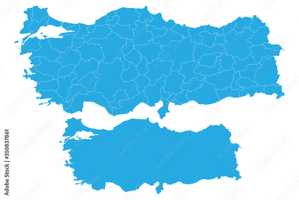 Map - Turkey Couple Set , Map of Turkey,Vector illustration eps 10.