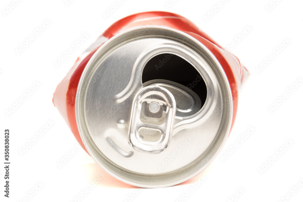 Compressed aluminum can isolated on a white background Compressed aluminum can isolated on a white background