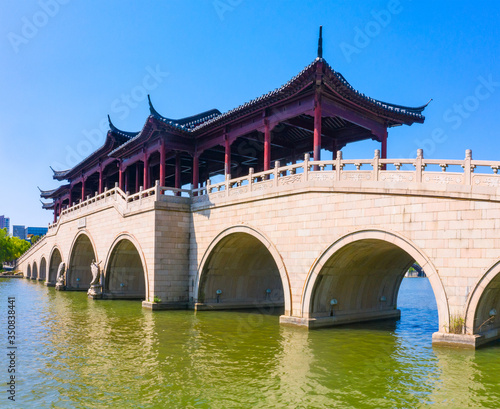 Bridge in Jinji Lake Scenic Area, Suzhou City, Jiangsu Province, China