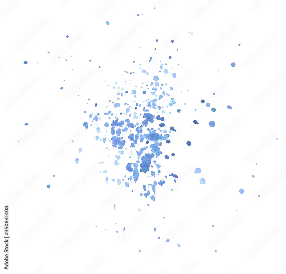 Hand drawn watercolor blue splash isolated on a white background.
Hand drawn watercolor blue splash isolated on a white background.