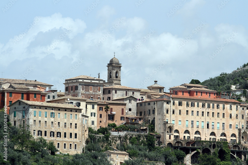 Arpino, Italy - May 4, 2013: Panorama of the city of Arpino in the province of Frosinone