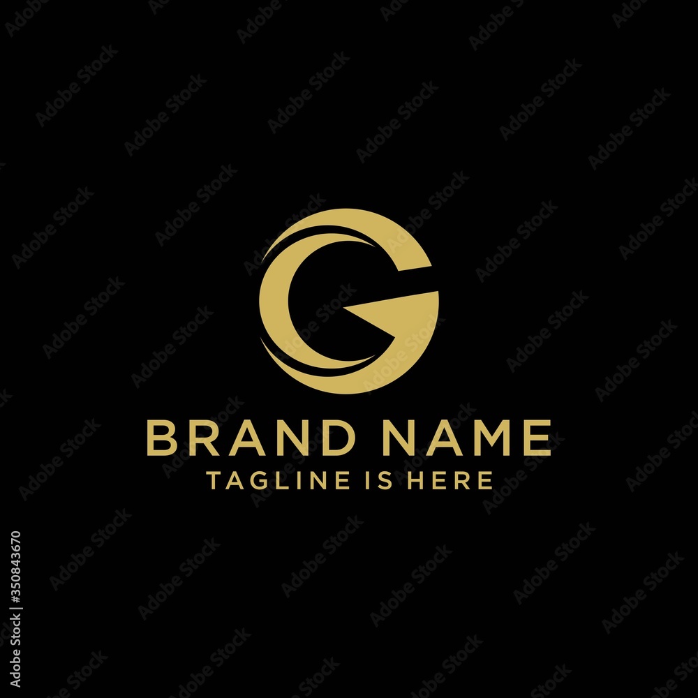 Initial G Gold abstract logo template vector Initial G Gold abstract logo template vector