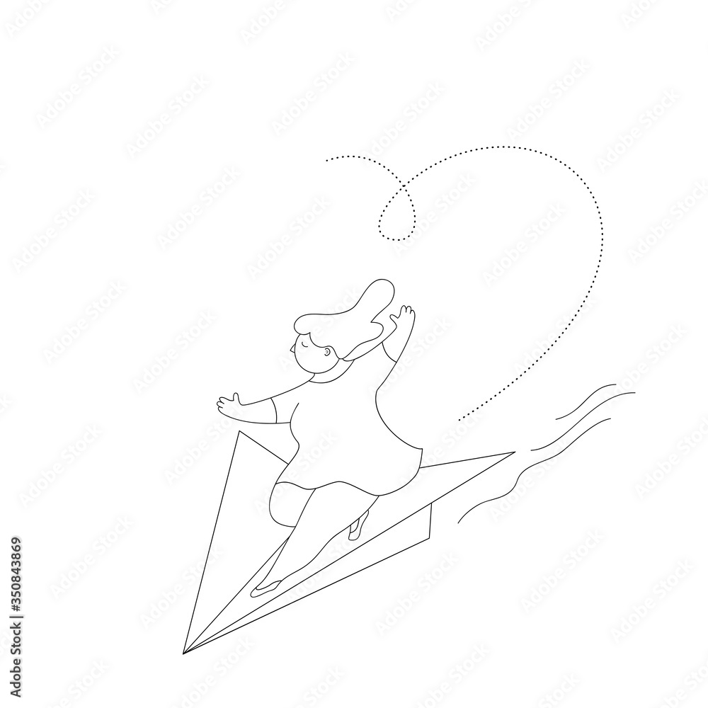 Concept sending letter, mail, sms, message.A young woman is in a hurry to send a letter.Trendy flat vector illustration on white background. Concept sending letter, mail, sms, message.A young woman is in a hurry to send a letter.Trendy flat vector illustration on white background.