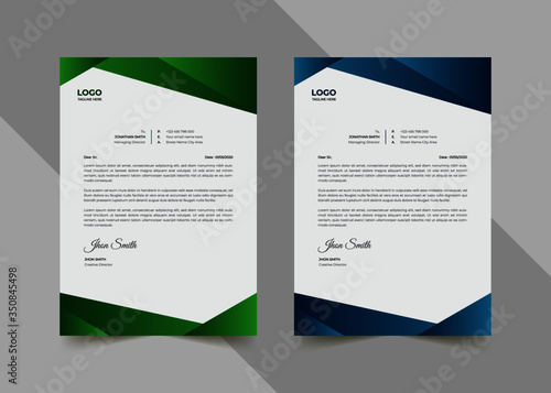 Letterhead template with abstract shapes