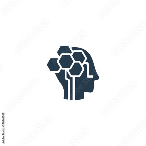 Robotics human brain sign. Artificial intelligence symbol.