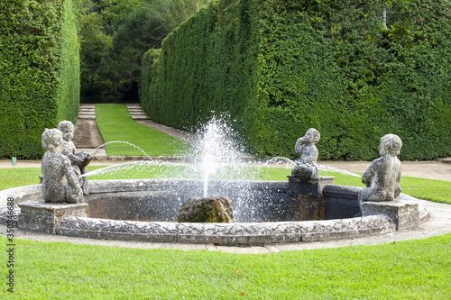 August 2016- Italy - Padua - Valsanzibio - The park of the villa is a rare example of a seventeenth-century symbolic garden, which presents a complex system of fountains all functioning.