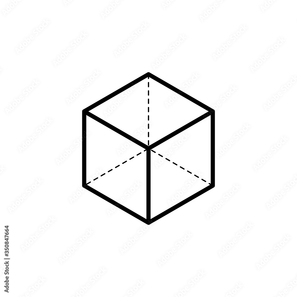 Cube icon. Isometric logo. Outline design editable stroke. For yuor design. Stock - Vector illustration. Cube icon. Isometric logo. Outline design editable stroke. For yuor design. Stock - Vector illustration.