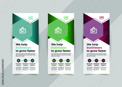 Modern roll up with abstract shapes