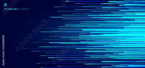 Abstract glowing blue horizontal lines pattern on dark background