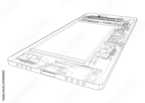 Smartphone concept outline. Vector