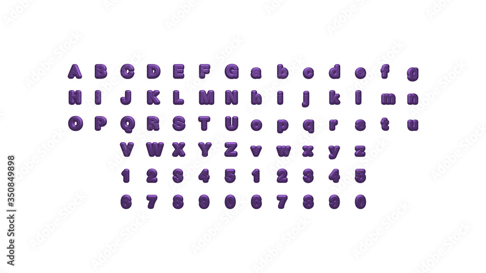 Full set of English alphabets in 3D illustrations which matching perspectives and lighting on each side placed on a white Full set of English alphabets in 3D illustrations which matching perspectives and lighting on each side placed on a white