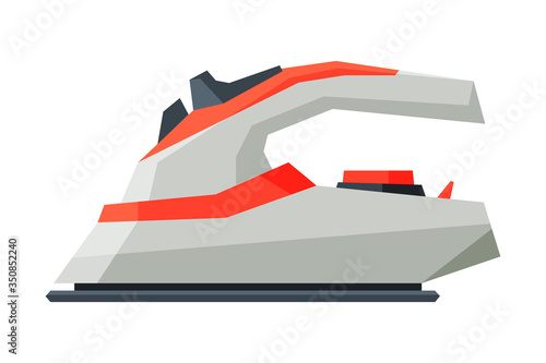Wireless Iron, Electric Household Appliance, Ironing Clothes Device Vector Illustration