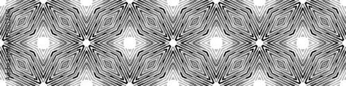 Black and white Seamless Border Scroll. Geometric 