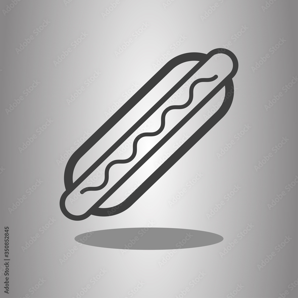 Hot Dog simple icon vector. Flat desing