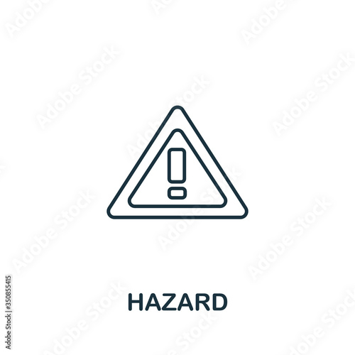 Hazard icon from work safety collection. Simple line element Hazard symbol for templates, web design and infographics