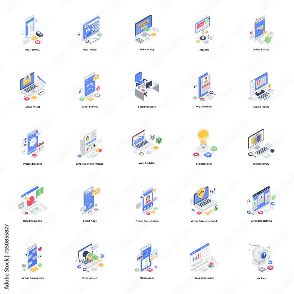 Obraz premium Accounting and Finance Isometric Illustrations Pack 
