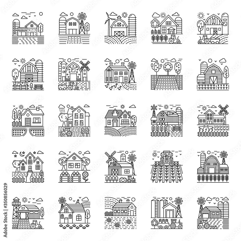 Naklejka premium Agriculture Illustrations Pack 
