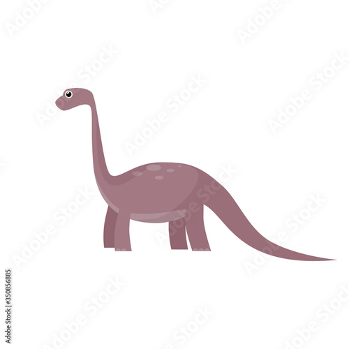 Big herbivorous dinosaur illustration. Creature  colored  animal. Nature concept. illustration can be used for topics like history  school  kid books