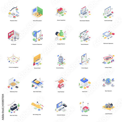 
Online Spending Isometric Vectors Pack 

