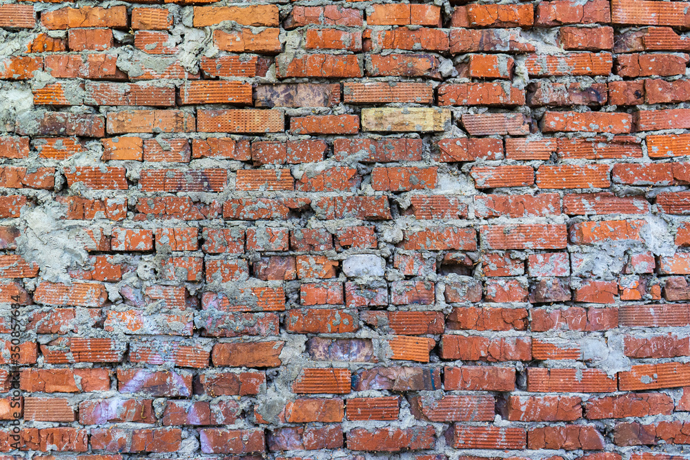 Naklejka premium Real old brick wall background
