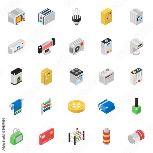 
Home Appliance Isometric Vectors Pack 
