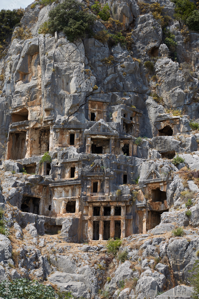 ancient tombs in Mira city Turkey