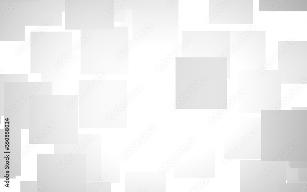 White abstract background. Misty backdrop with grey squares. 3D illustration