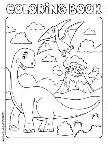 Coloring book dinosaur subject image 8