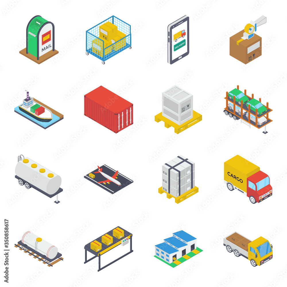 Pack Of Shipment Isometric Icons
Pack Of Shipment Isometric Icons