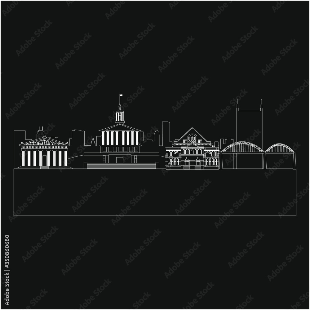 Nashville city skyline in United States Nashville city skyline in United States