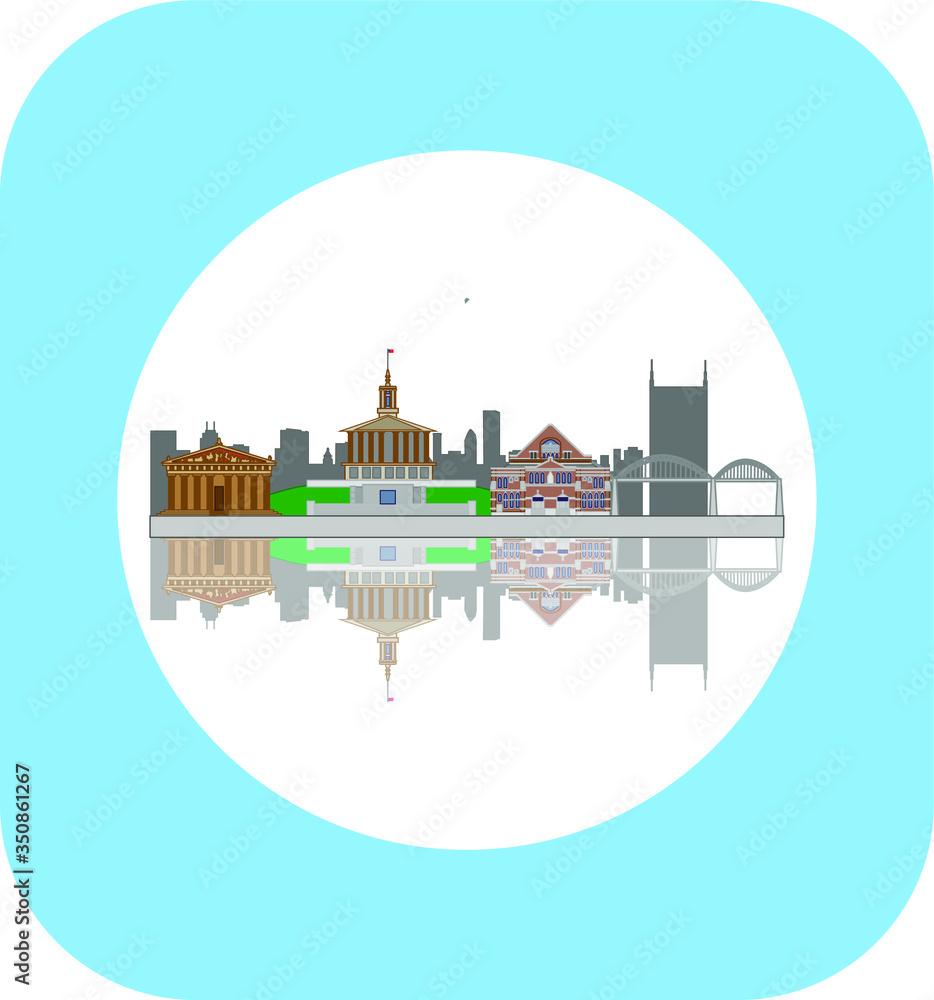 Obraz premium Nashville city skyline in United States
