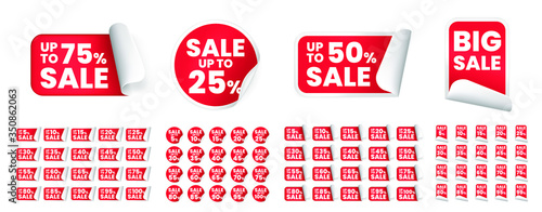 Set of Business Detailed Labels on White Background . Isolated Vector Elements