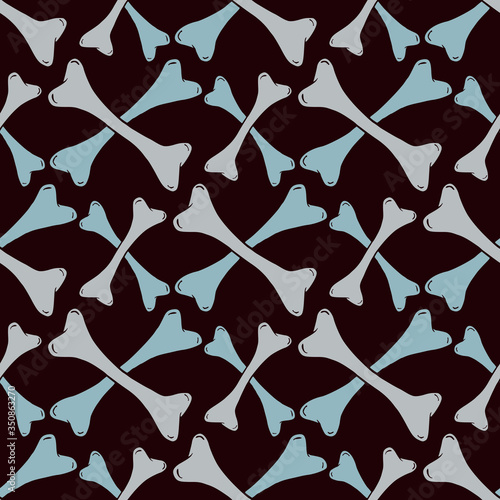 Doodle bones pattern for halloween textile design.