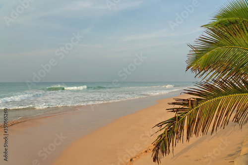 Sri Lanka ocean landscape, beach seascape, picturesque Indian ocean waves