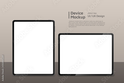 Tablet isometric perspective view. Template for infographics or presentation UI design interface. vector illustration