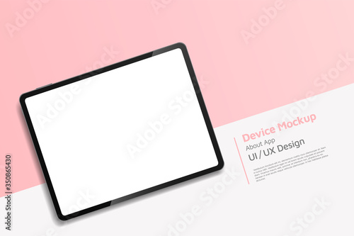 Tablet isometric perspective view. Template for infographics or presentation UI design interface. vector illustration