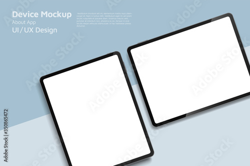 Tablet isometric perspective view. Template for infographics or presentation UI design interface. vector illustration photo