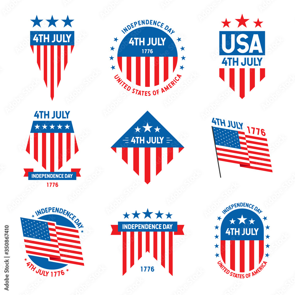 4th of July United States of America Badge Collections