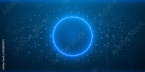 Digital binary code matrix background. Scientific technology data binary code network conveying connectivity. Modern abstract network science connection technology line dot and graphic design. Vector