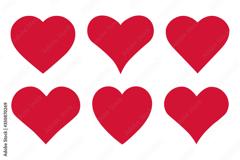 Heart icon collection, love symbols. Vector illustration