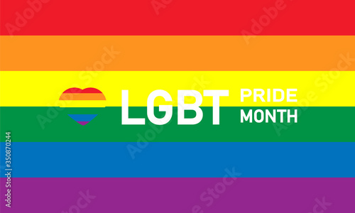 LGBT Pride Month in June. Lesbian Gay Bisexual Transgender. Pride Celebrating LGBT culture symbol. LGBT flag design.Poster, card, banner and background. Rainbow love concept. 