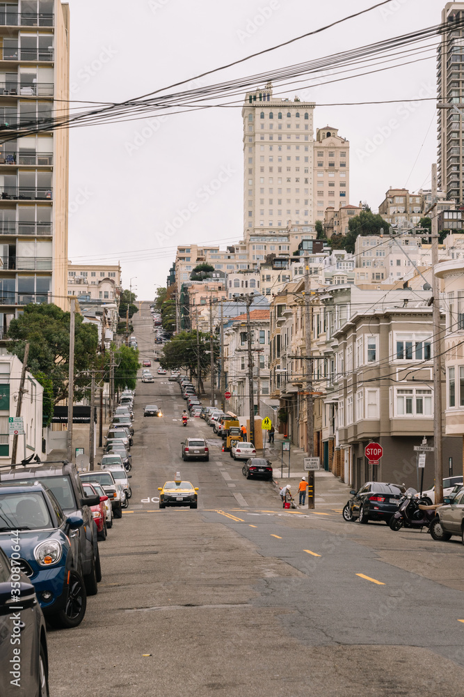 View of a typical San Francisco road, Usa