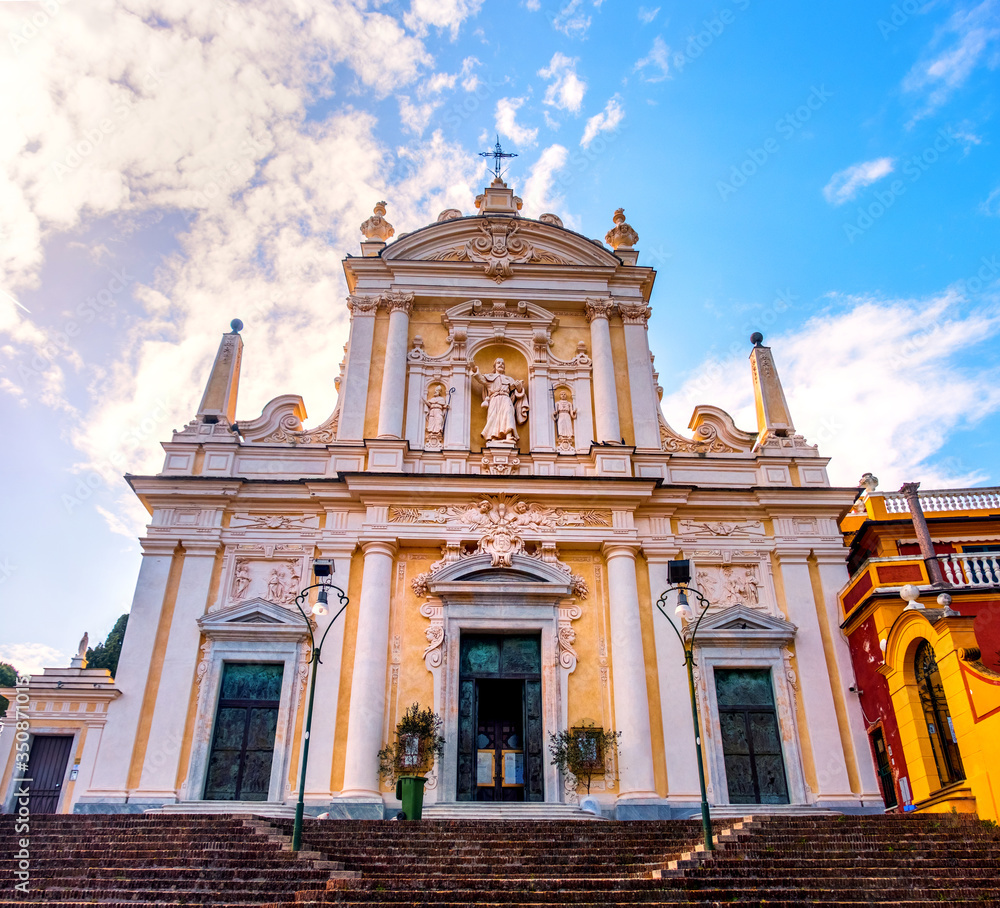 Santa Margherita Church basilica in Liguria - local landmark of Italy 