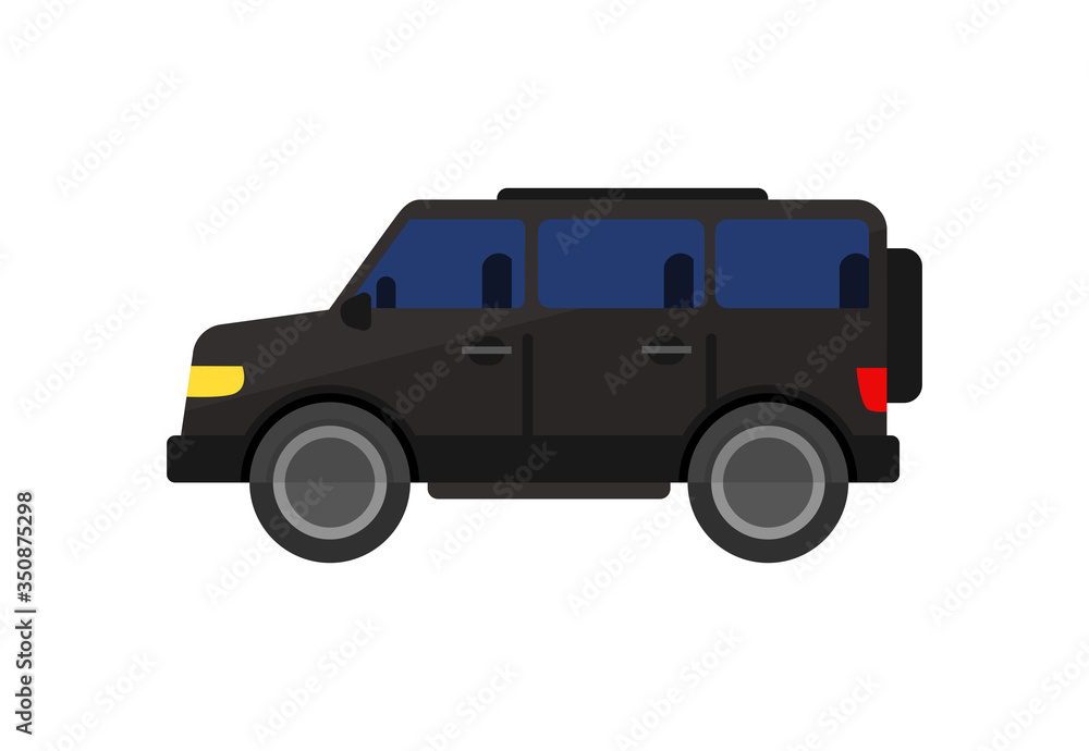 Black off-roader illustration. Auto, lifestyle, travel. Transport concept. illustration can be used for topics like road, travelling, city
